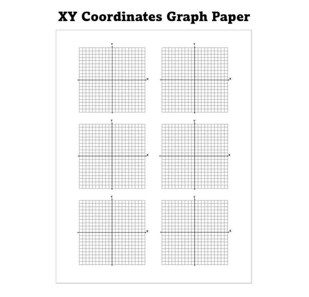 Printable X Y Coordinates Graph Paper, Pdf File, Instant Download with Printable Xy Graph Paper