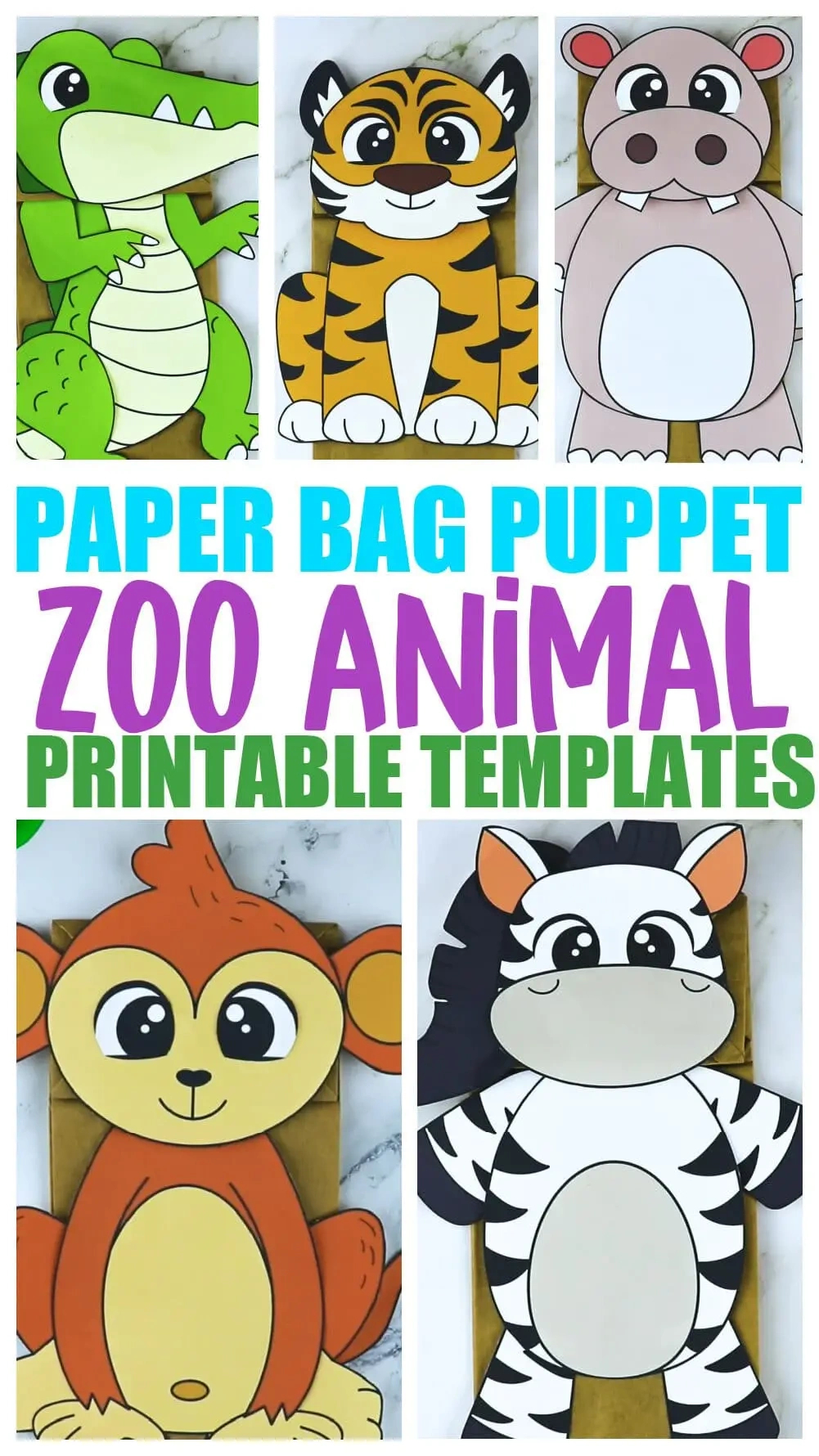 Printable Zoo Animal Puppet Craft Templates – Simple Mom Project within Free Printable Paper Bag Puppet Templates