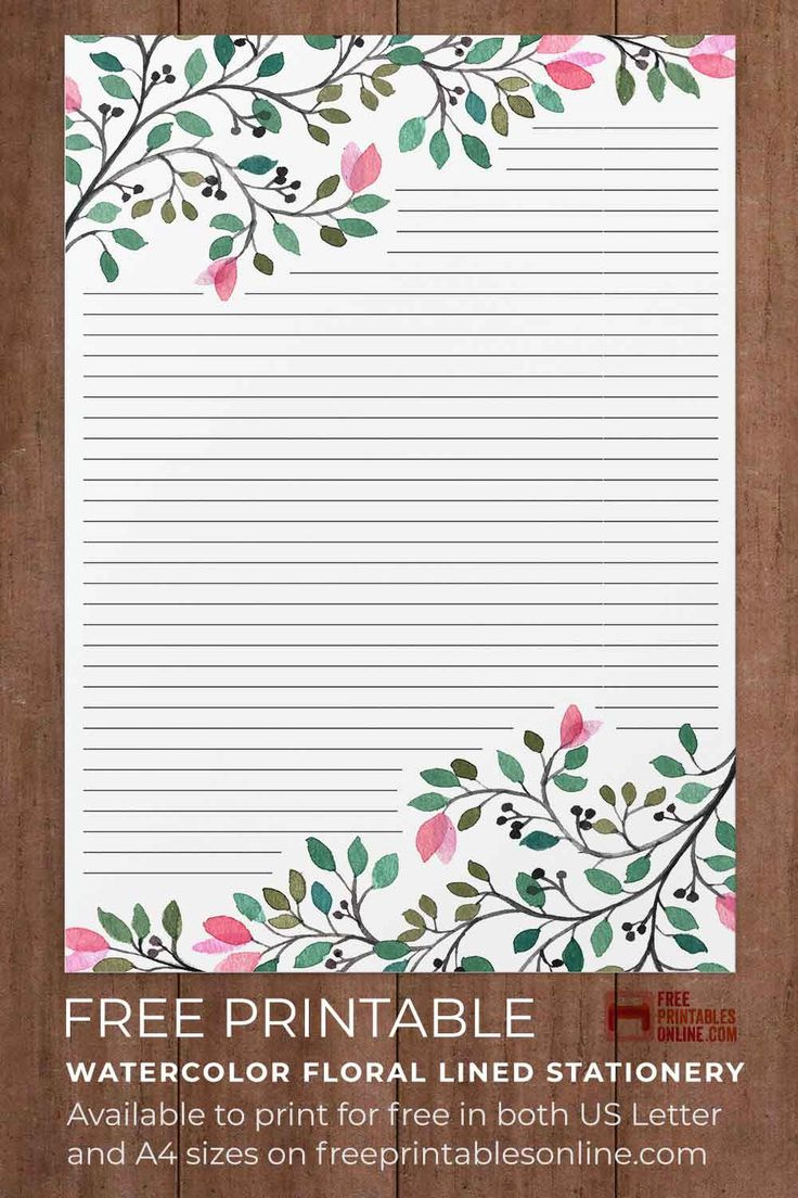 Printabled Lined Stationery – Free pertaining to Watercolor Printable Paper