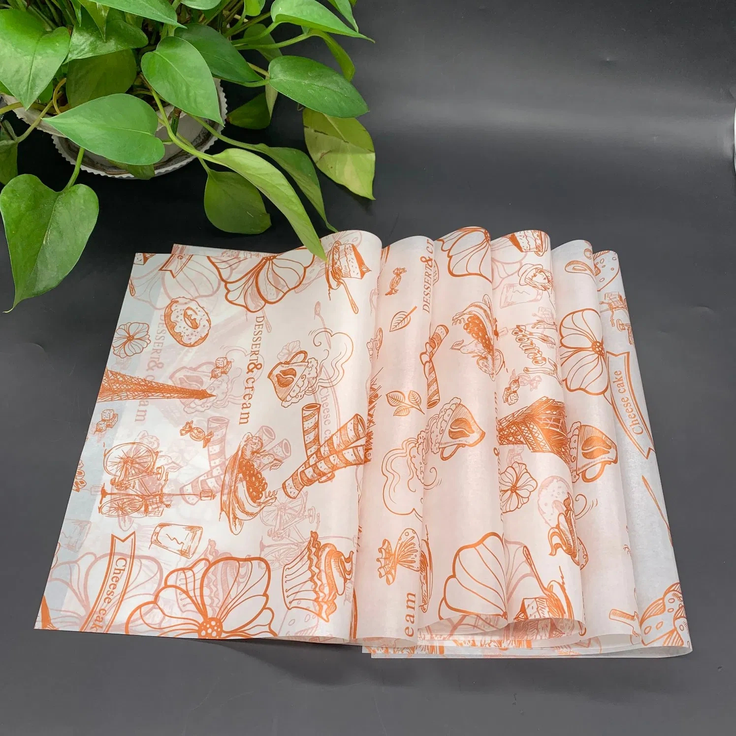 Printing Biodegradable Food Safe Kraft Baking Paper Custom Logo in Food Safe Printable Paper