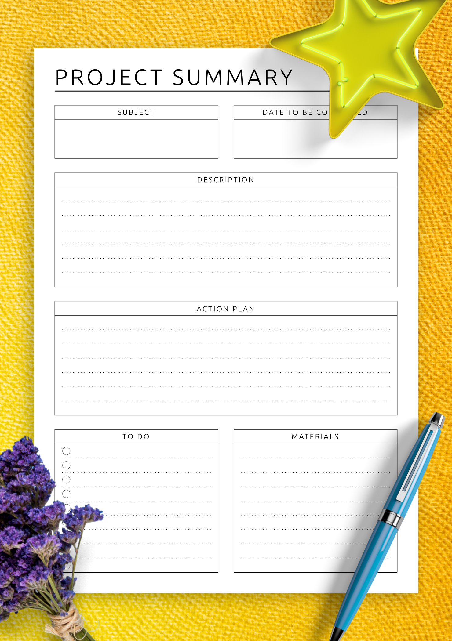 Project Planning Template – Structured &amp;amp; Customizable Pdf Tool in Printable Paper For Project