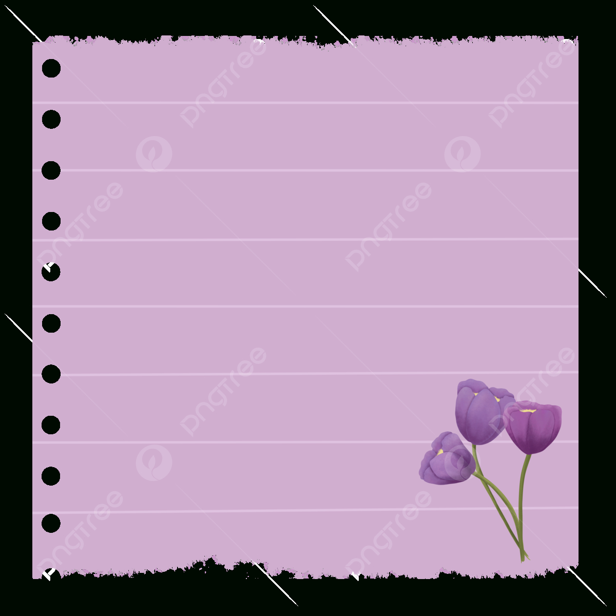 Purple Flower Pastel Notes Lilac Printable Memo, Note Paper for Purple Printable Paper