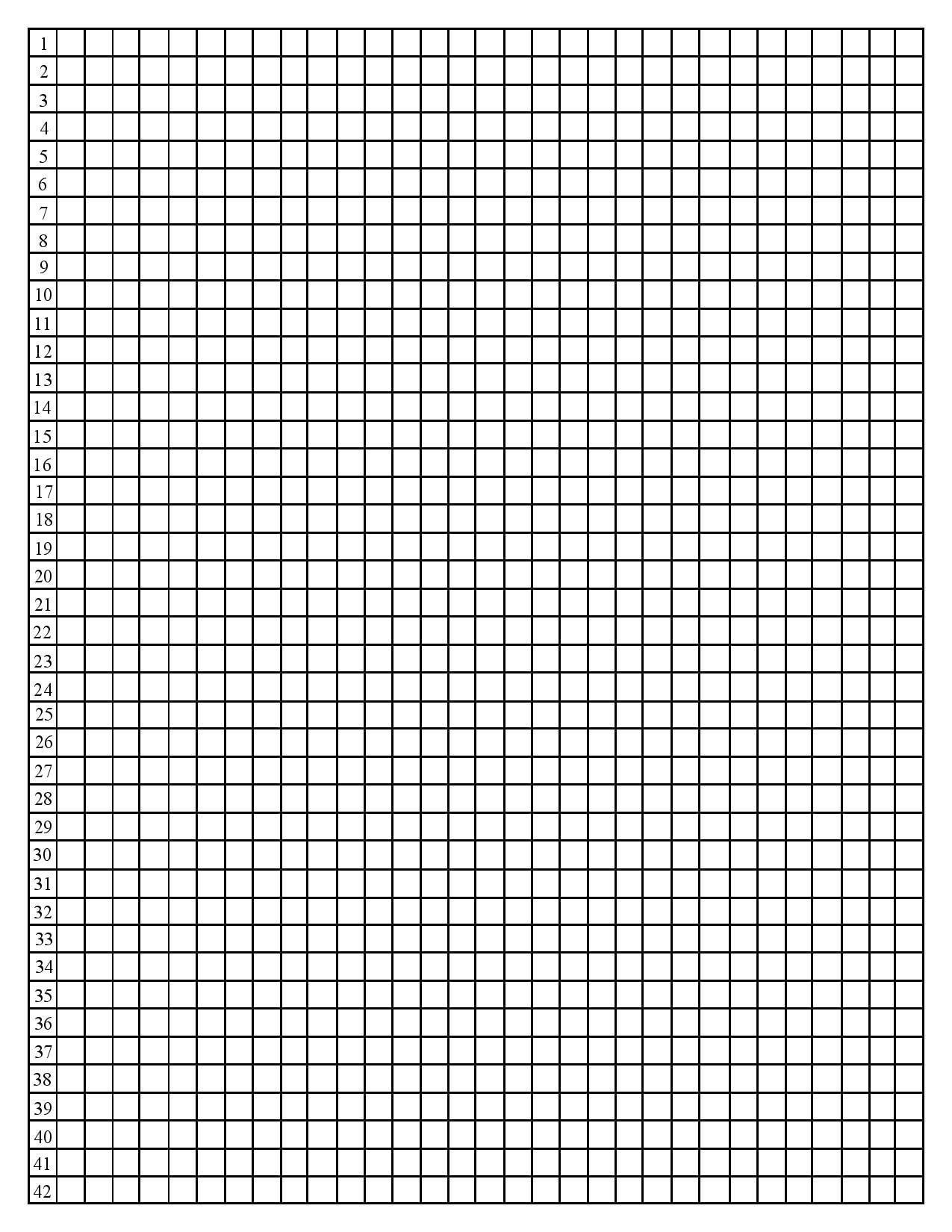 Quarter-Inch Graph Paper With Line Numbers - Etsy in 1/4 Inch Printable Graph Paper