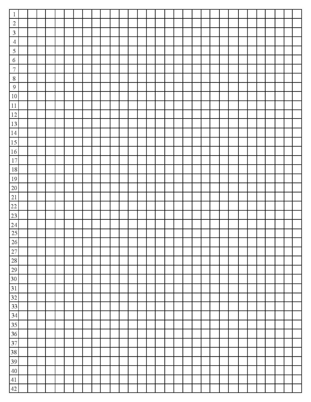 Quarter-Inch Graph Paper With Line Numbers - Etsy intended for One Quarter Inch Graph Paper Printable
