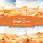 Sahara Desert Digital Paper Print Desert Scrapbook Paper In Desert Printable Paper