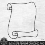 Scroll Paper Svg, Vintage Paper File, Unrolled Paper Sheet Clipart In Scroll Like Printable Paper