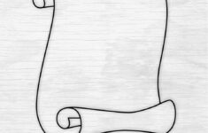 Scroll Paper Svg, Vintage Paper File, Unrolled Paper Sheet Clipart in Scroll Like Printable Paper