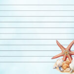 Sea Shell Ocean Printable Stationery Watercolor Stationary Summer Throughout Beach Themed Printable Paper