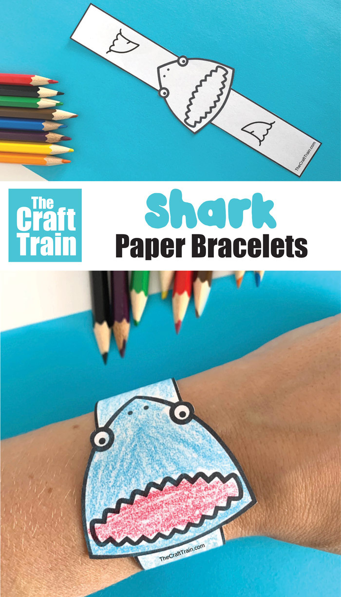 Shark Paper Bracelet - The Craft Train within Printable Paper Bracelet