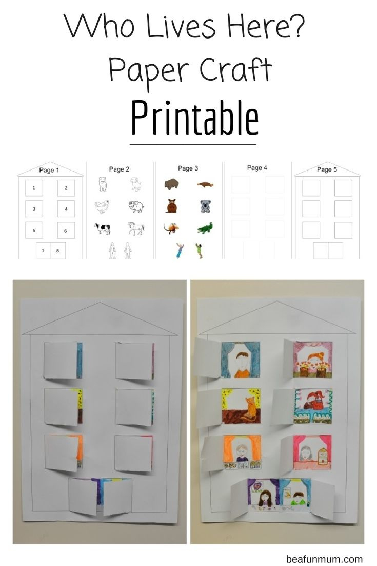 Simple Paper Craft: Who Lives Here? regarding Easy Printable Paper Crafts