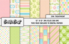 Spa Treatment Digital Papers with regard to SPA Printable Paper