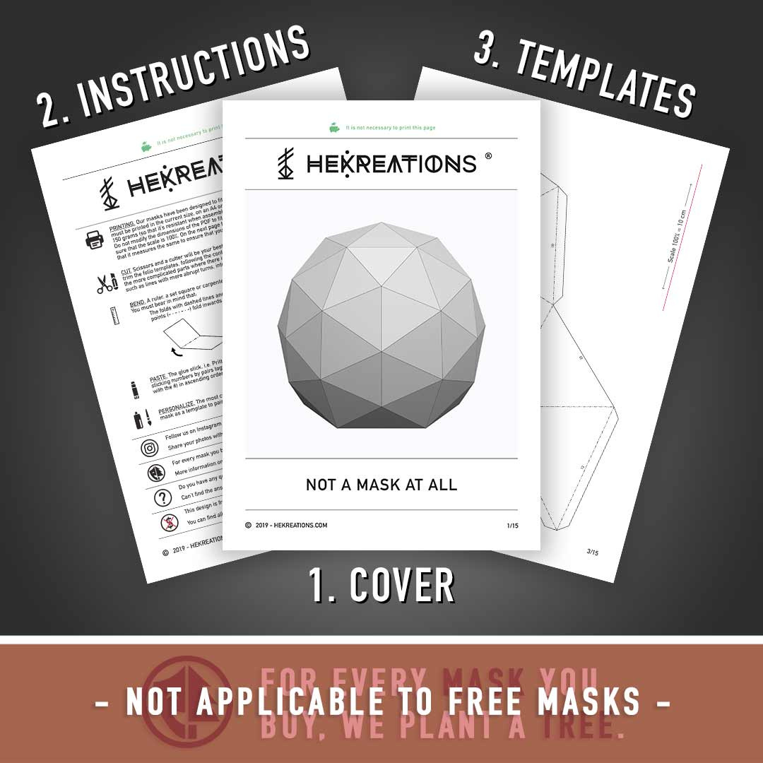 Sphere Mask Printable Template | Papercraft Pdf Pattern in Printable Paper Sphere Template