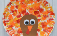 Sponged Painted Thanksgiving Turkey Craft - The Resourceful Mama pertaining to Printable Paper Plate Turkey