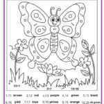 Spring Colornumber Pages   K12 Math Worksheets Regarding Color By Number Printable Paper