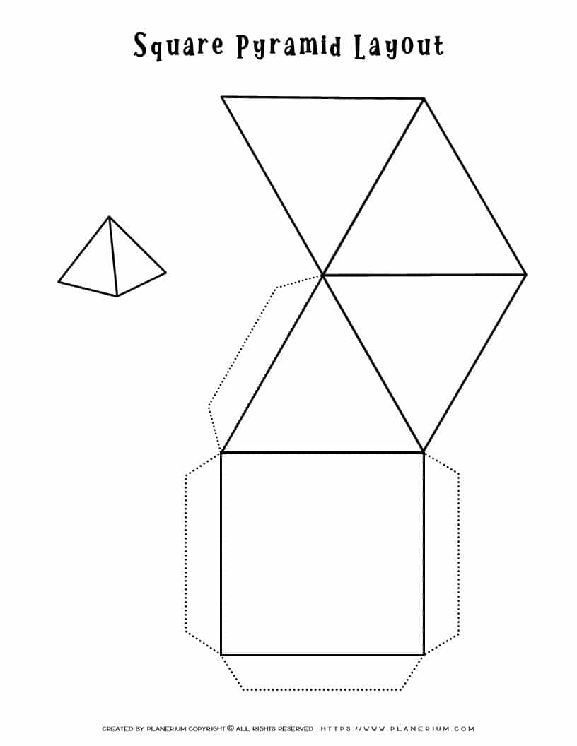 Square Pyramid Template | Planerium pertaining to Printable Paper Pyramid Template
