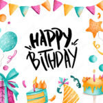 Stock Illustration „Digital Art Happy Birthday Square Greeting Pertaining To Happy Birthday Printable Paper