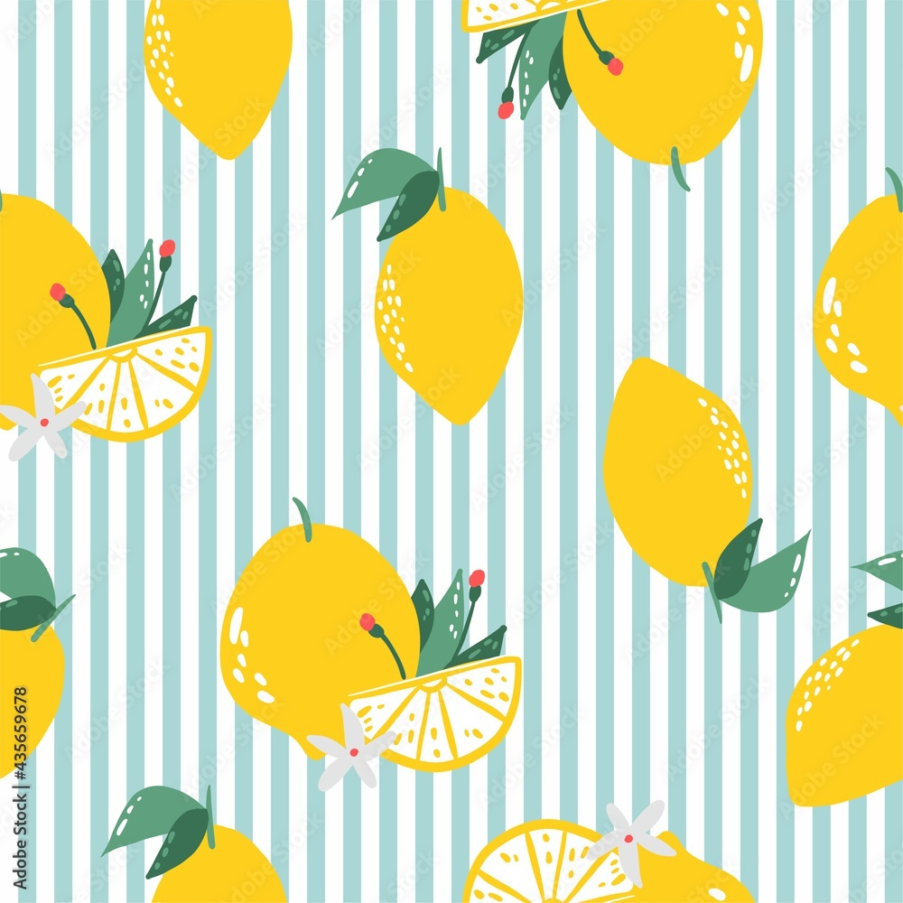 Stock-Illustration „Lemons Digital Paper Lemons Seamless Patterns intended for Printable Paper Background