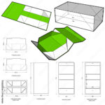 Stock Vektorgrafik „Foldable Rigid Box Template. Hard Board Paper Intended For Printable Paper Boxes Patterns