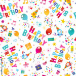 Stock Vektorgrafik „Happy Birthday Wrapping Paper Seamless Pattern Regarding Happy Birthday Printable Paper