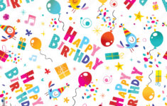 Stock-Vektorgrafik „Happy Birthday Wrapping Paper Seamless Pattern regarding Happy Birthday Printable Paper