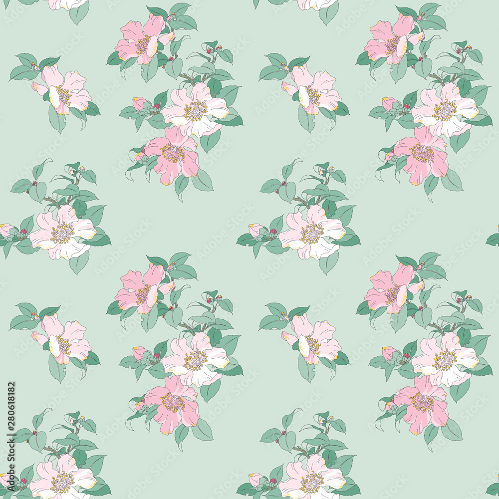 Stock-Vektorgrafik „Modern Floral Seamless Pattern For Your Design inside Floral Printable Paper