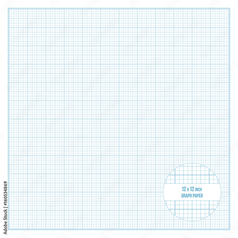 Stock-Vektorgrafik „Vector Printable Graph Paper 12X12 Inch Size within 12X12 Grid Paper Printable