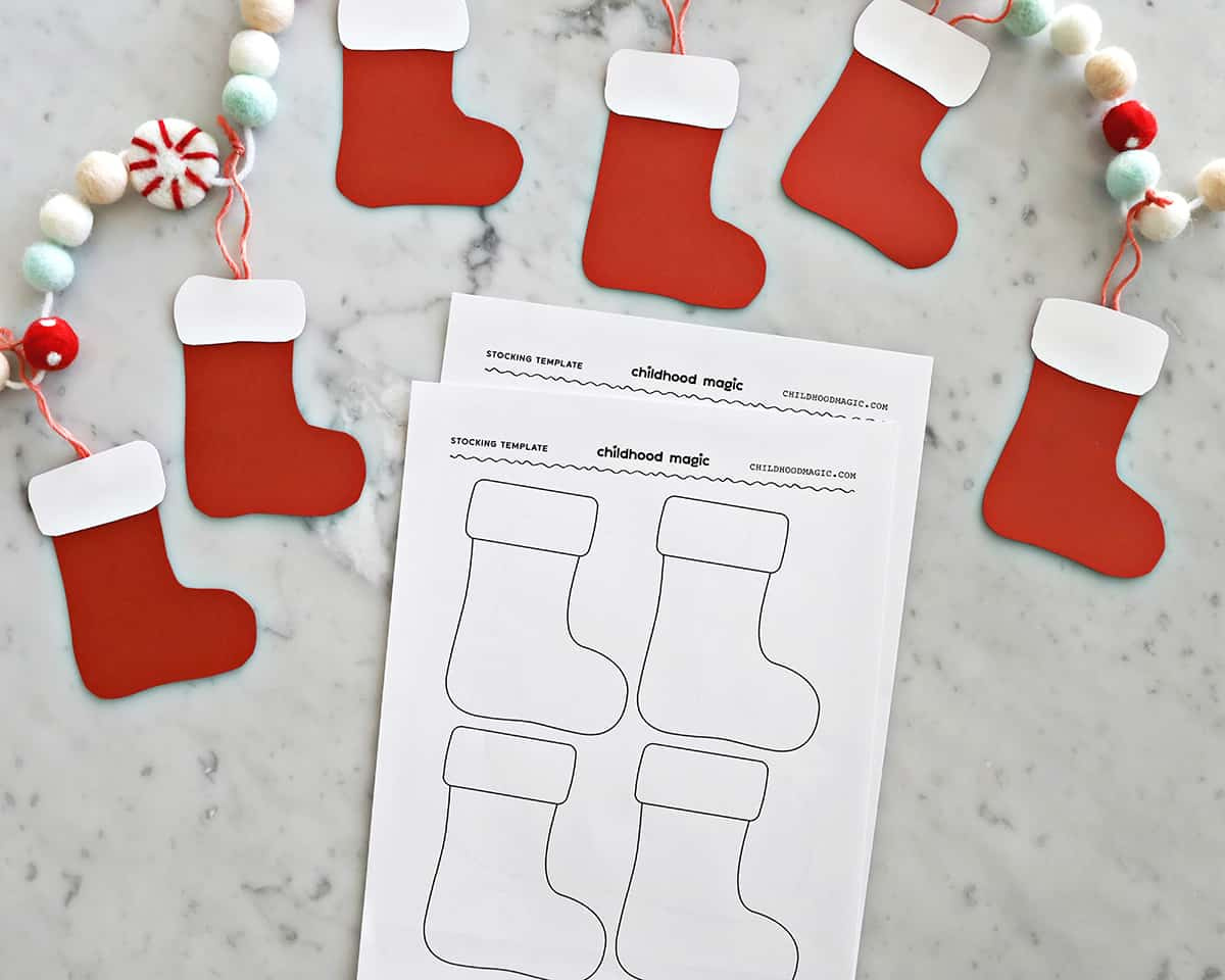 Stocking Template - Free Printable - Childhood Magic pertaining to Printable Paper Stocking Template