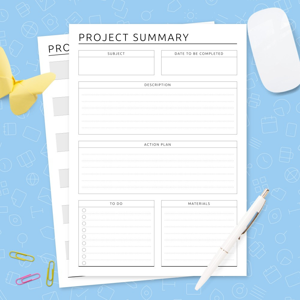 Student Project Planner Template (Original) with Printable Paper For Project