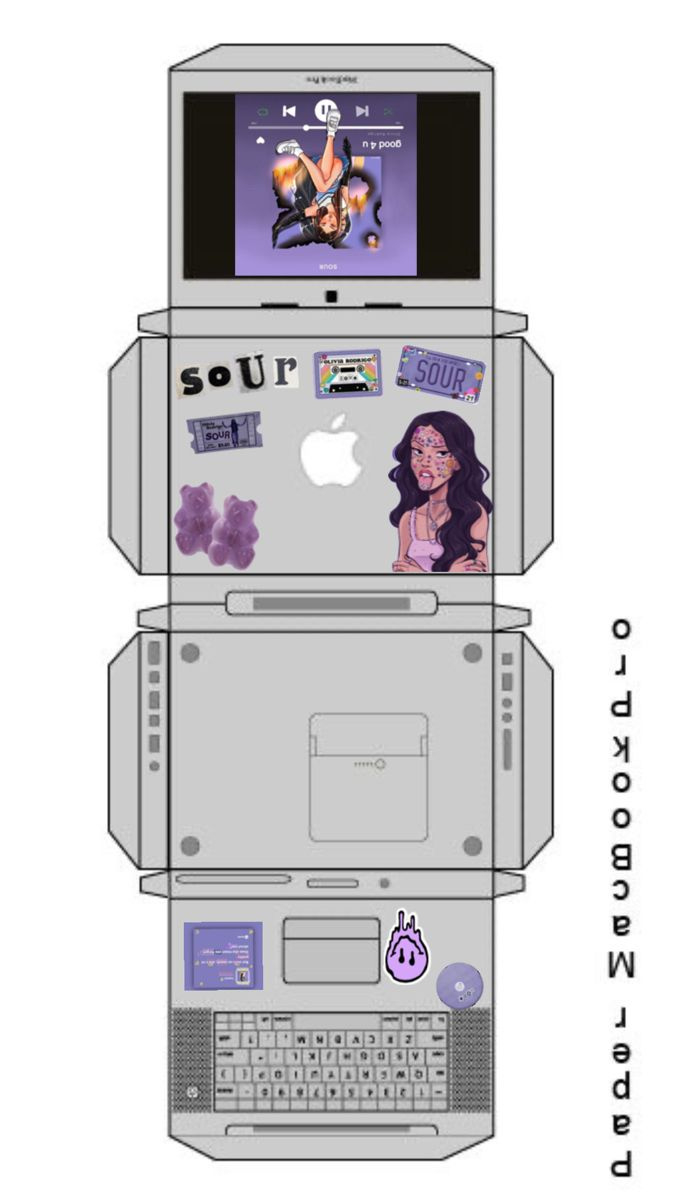 Stylish Laptop With Stickers intended for Printable Paper Computer