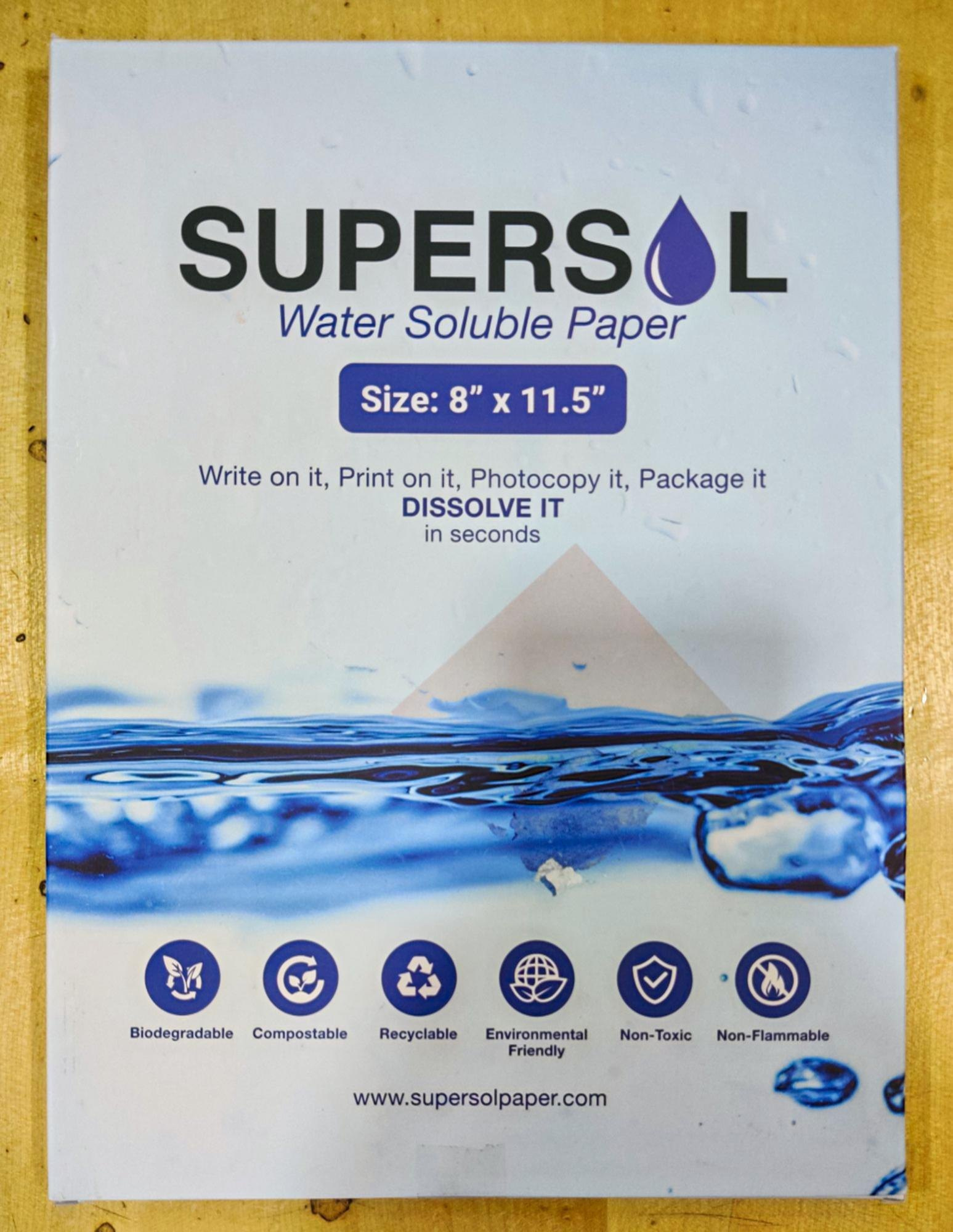 Supersol Water Soluble Paper For Soap Making Designing Printing At throughout Printable Paper That Dissolves in Water