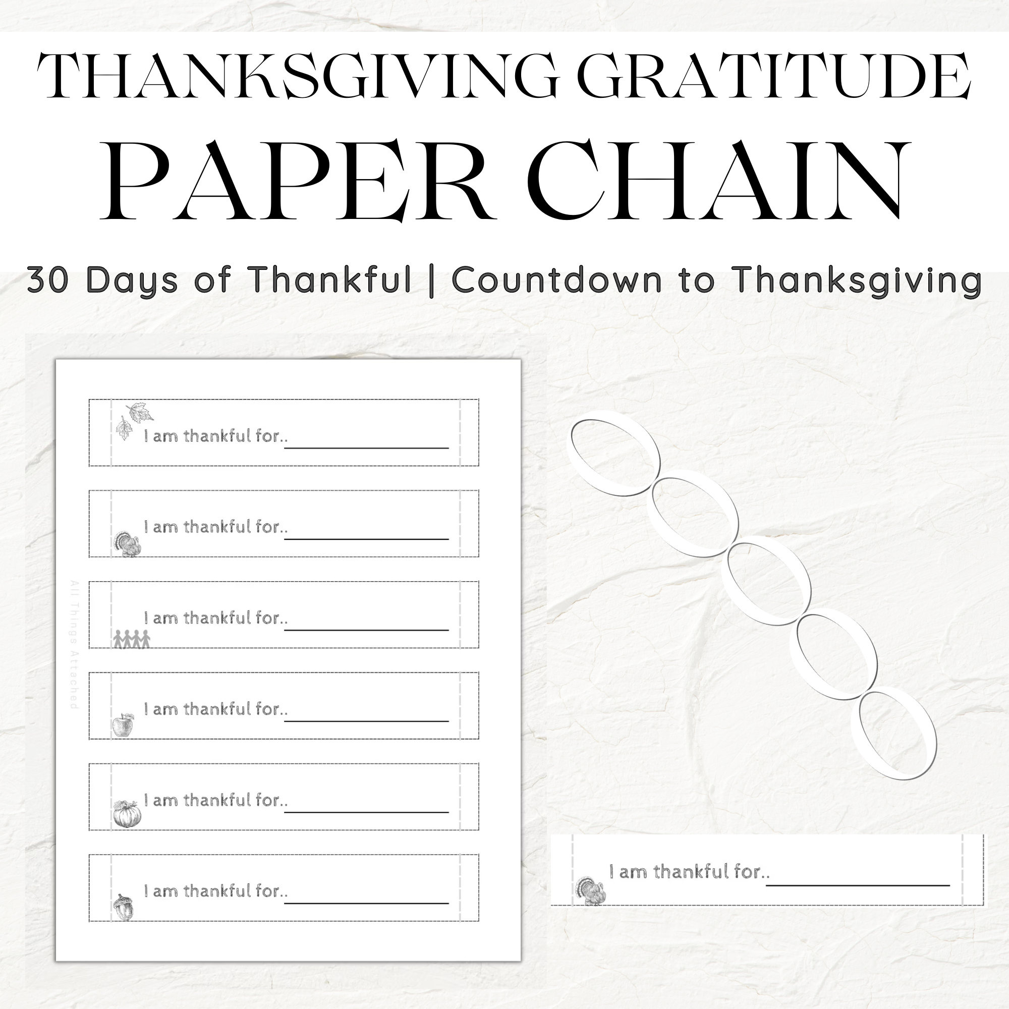 Thanksgiving Gratitude | Printable Paper Chain | I&amp;#039;M Thankful For regarding I Am Thankful Printable Paper