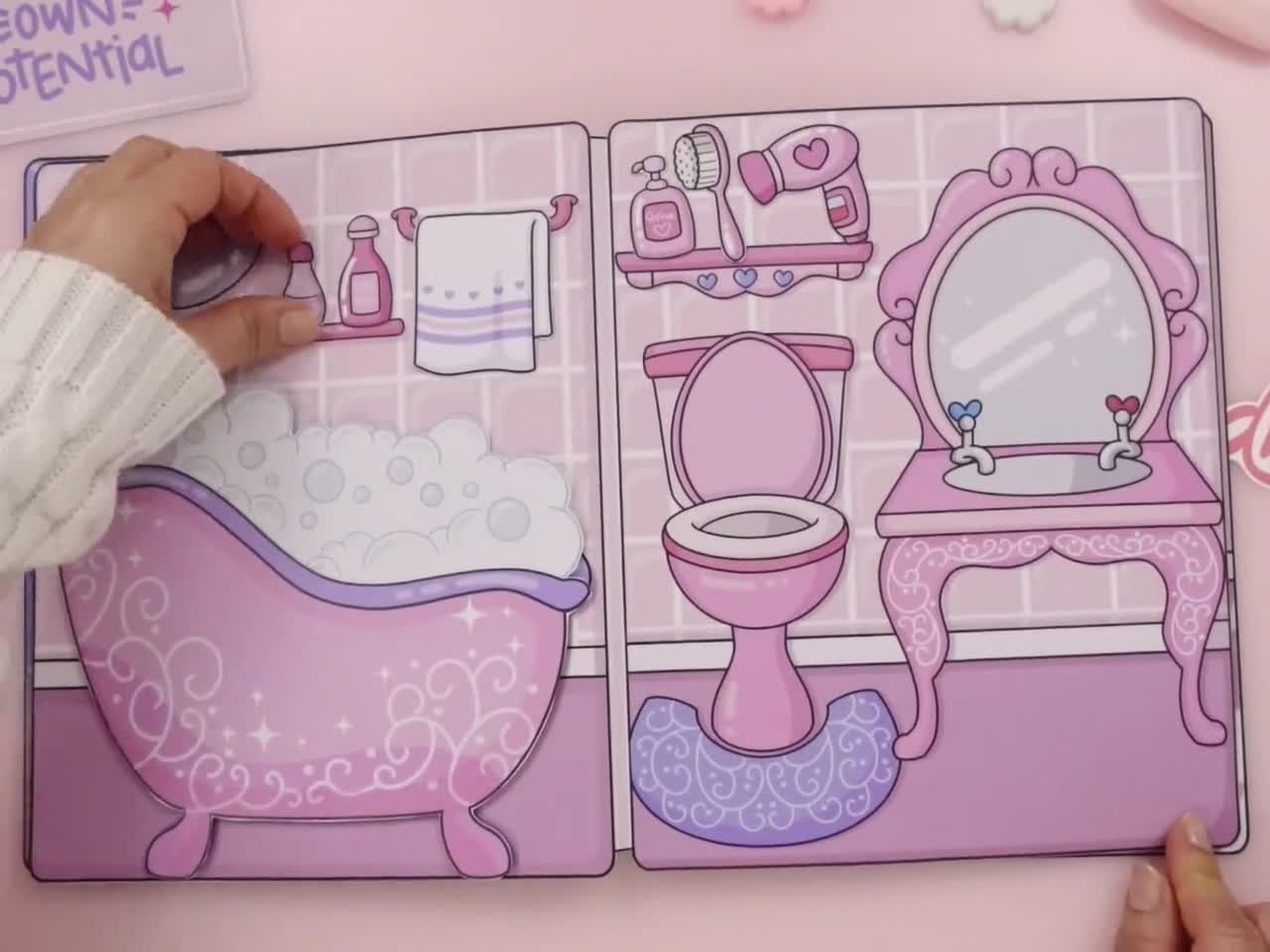 The Digital Paper Dollhouse And Doll Set Printable Paper Doll And Dollhouse For Kids for Printable Paper Doll House Bathroom