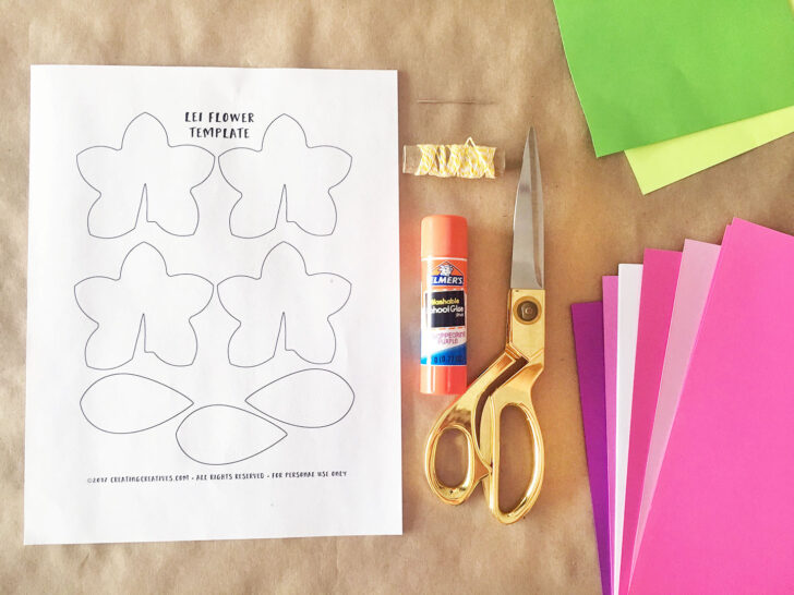 Printable Paper Flower Lei Template