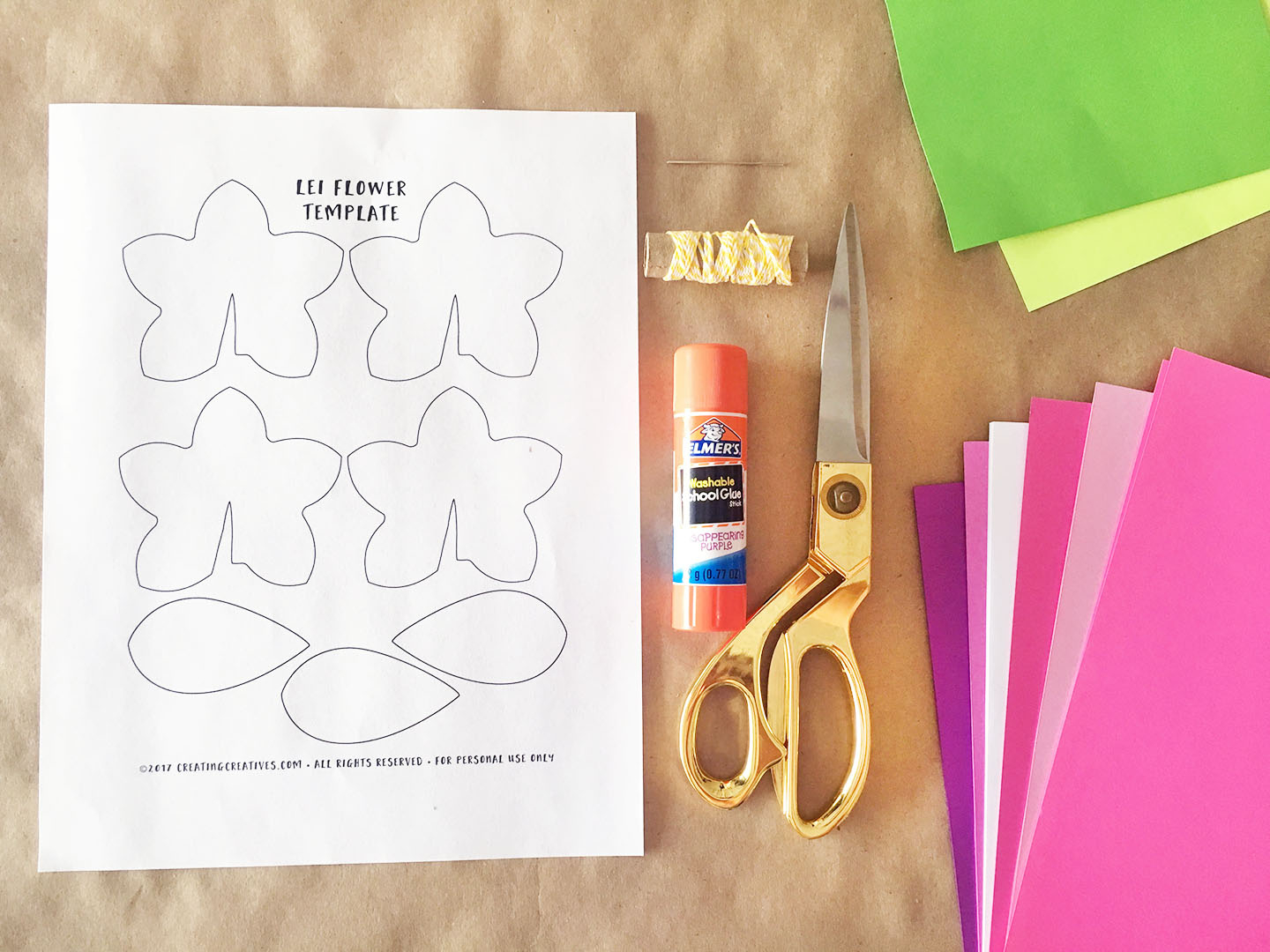 The Gift Of Aloha - Paper Lei Craft - Creating Creatives inside Printable Paper Flower Lei Template