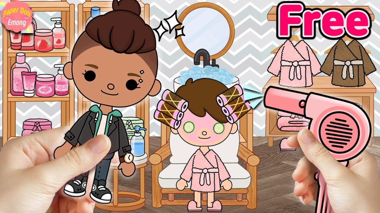 Toca Life World Toca Boca House Free Printable Paper Doll Quiet Book Making Hair Salon 토카월드 종이인형 무료 throughout Toca Boca Printable Paper Doll Free Download