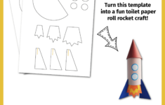Toilet Paper Roll Rocket Craft inside Printable Paper Rocket Template