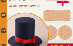 Top Hat Svg Template, Paper Hat Template, Cylinder Hat Template throughout Printable Paper Top Hat Template