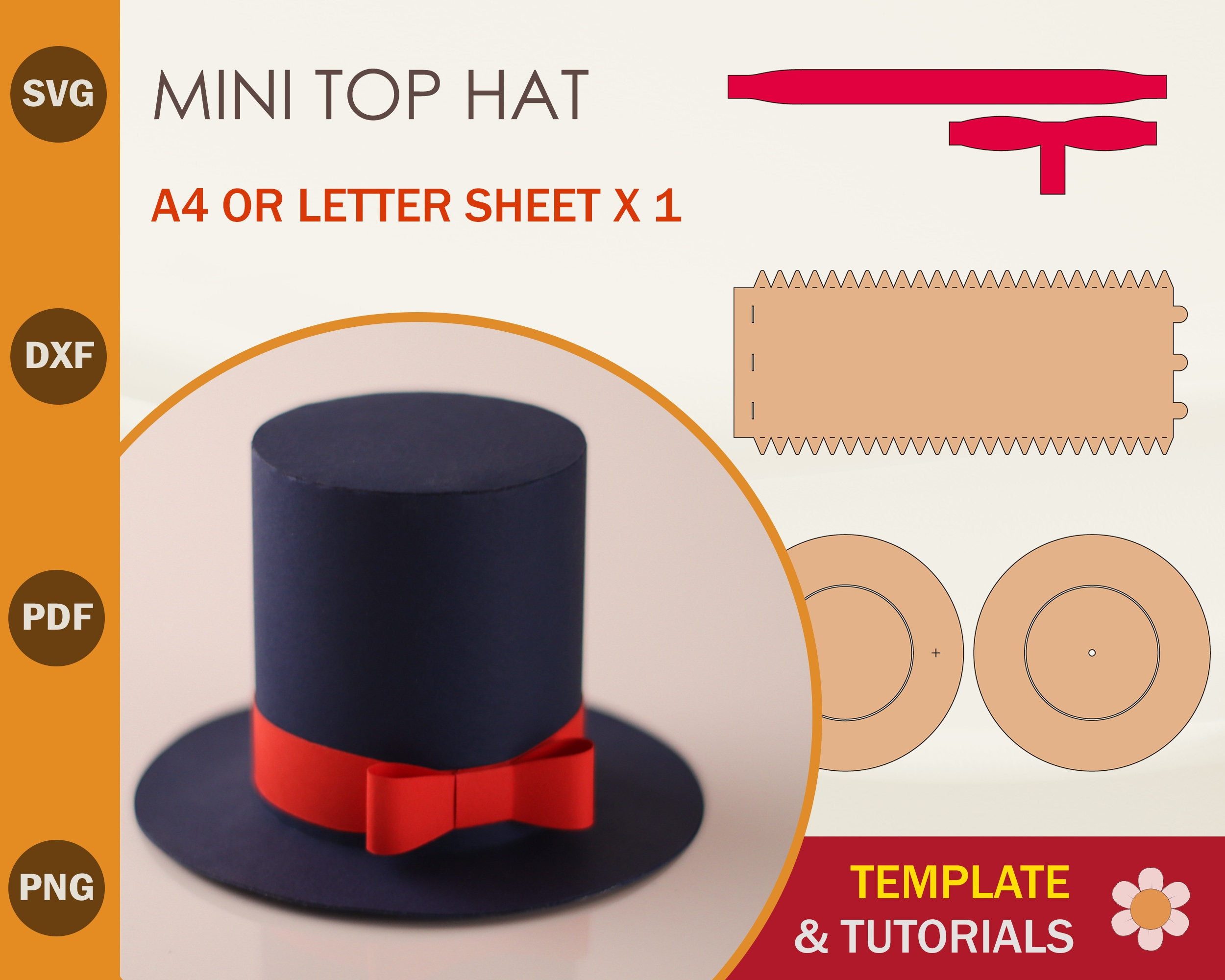 Top Hat Svg Template, Paper Hat Template, Cylinder Hat Template throughout Printable Paper Top Hat Template