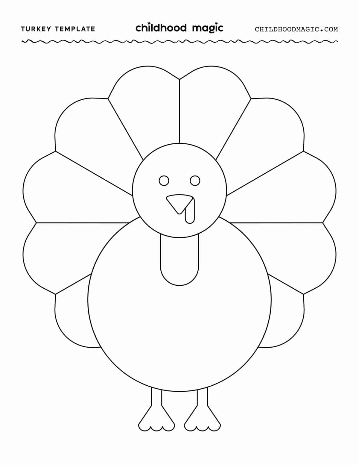 Turkey Template - Childhood Magic with Free Printable Paper Turkey Template