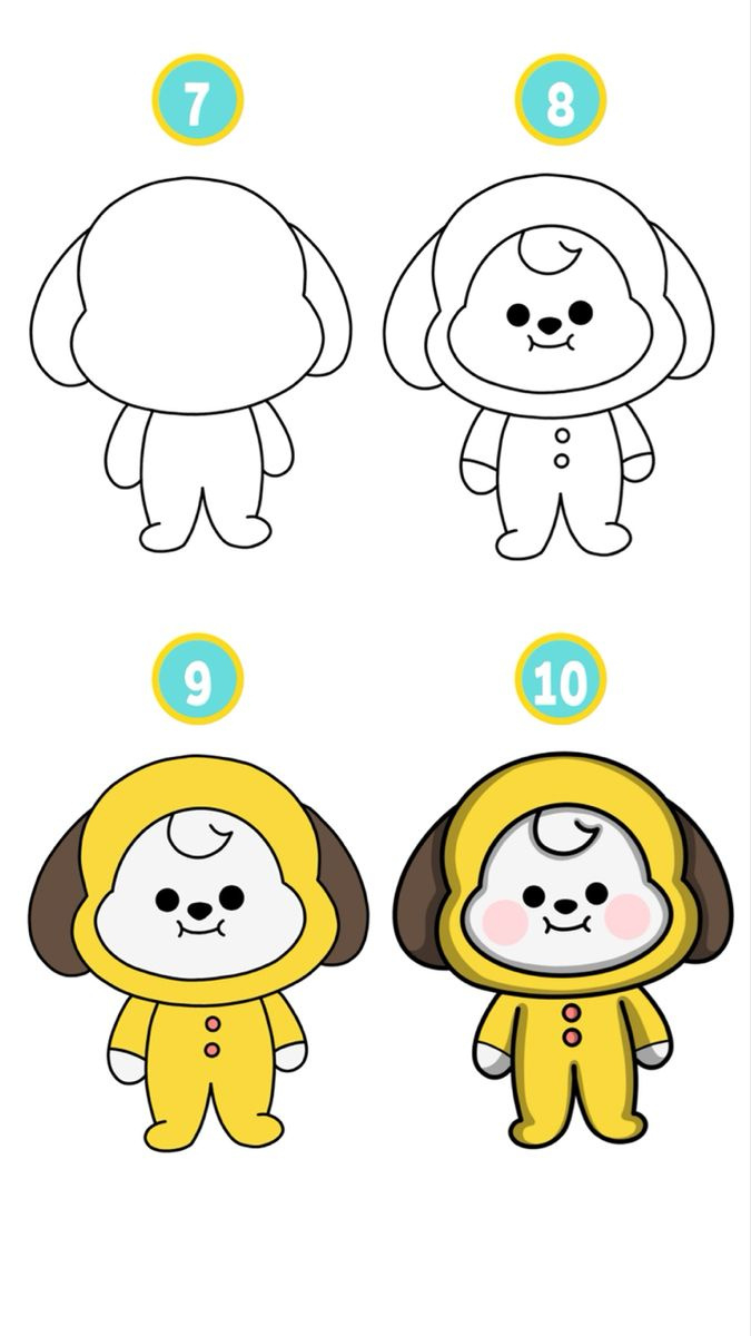 Tutorial | How To Draw A Dog inside Printable Paper Doll Dog