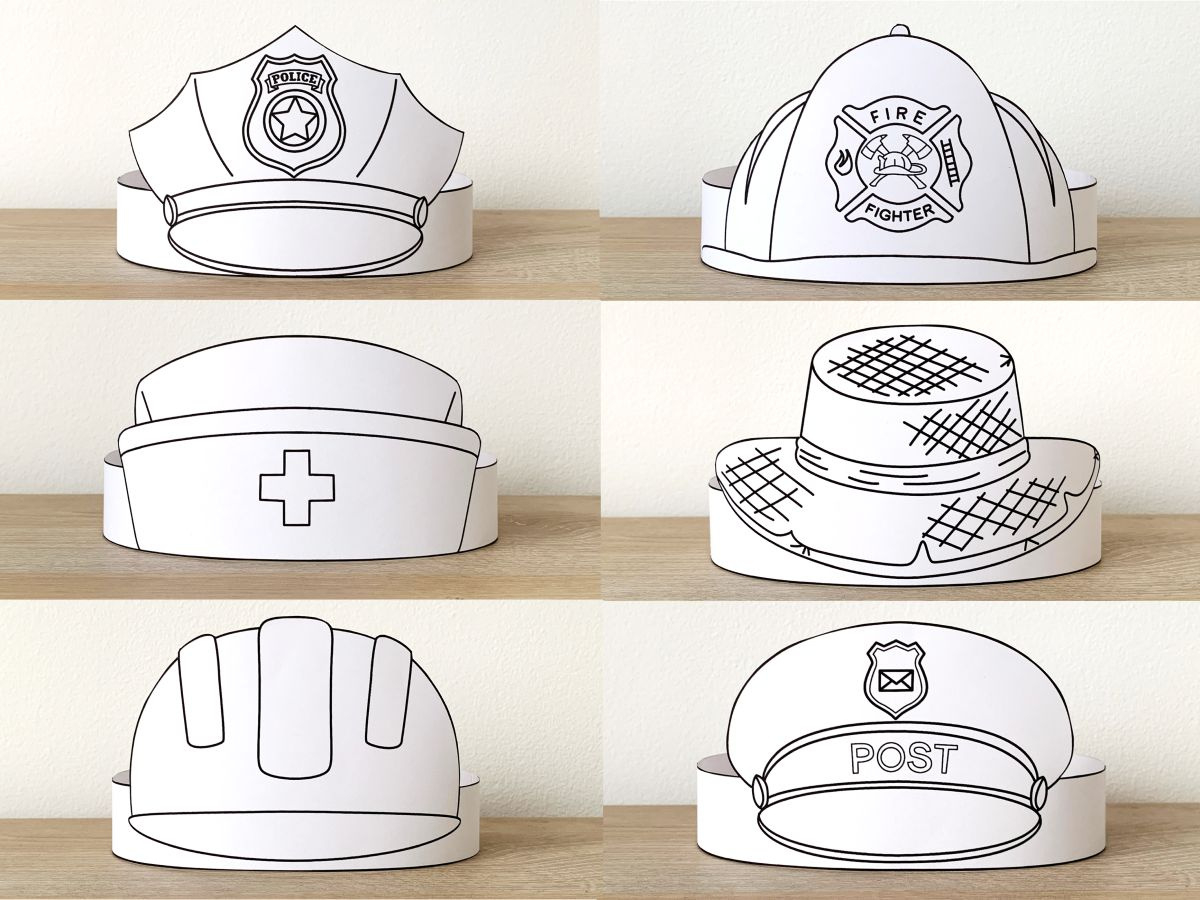 Unleash Your Creativity: Paper Hat Making Galore within Community Helpers Printable Paper Hats Free