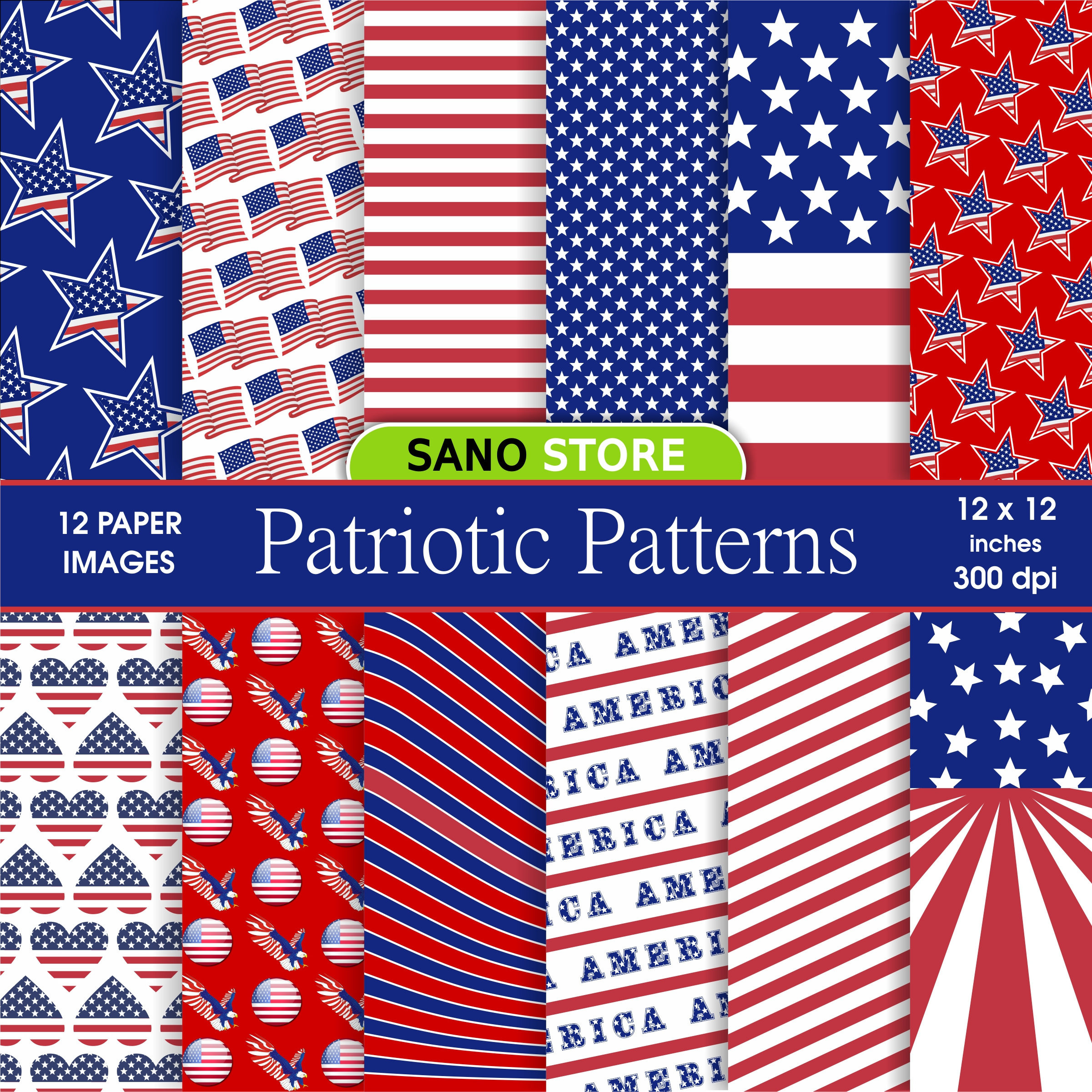 Usa Patriotic Digital Papers Druckbare, Hintergründe, Rot, Weiß pertaining to Patriotic Printable Paper