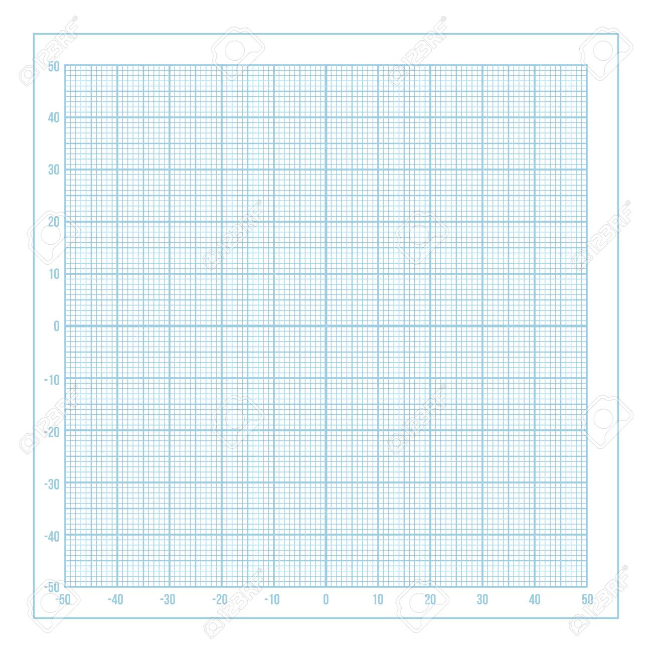 Vector Blue Metric Graph Paper With Coordinate Axis, 1Mm Grid for Printable Metric Graph Paper