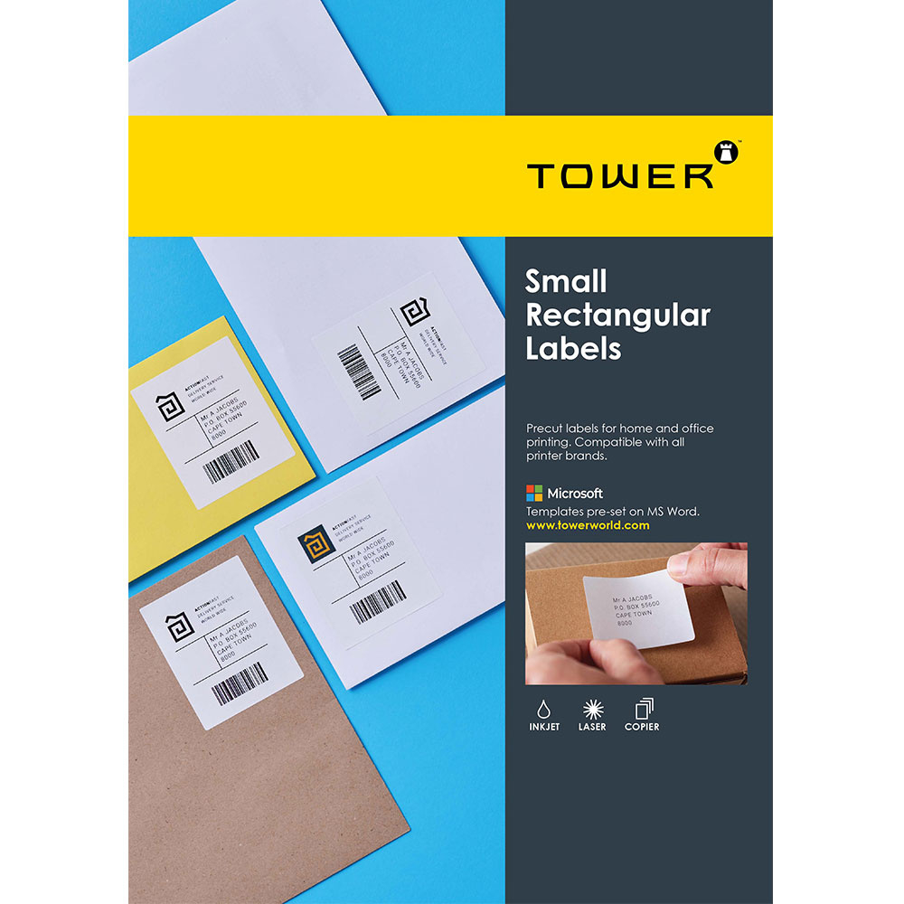 W101 (16Up) 37 X 105Mm A4 Printable Inkjet-Laser Labels - Tower in Printable Paper Labels