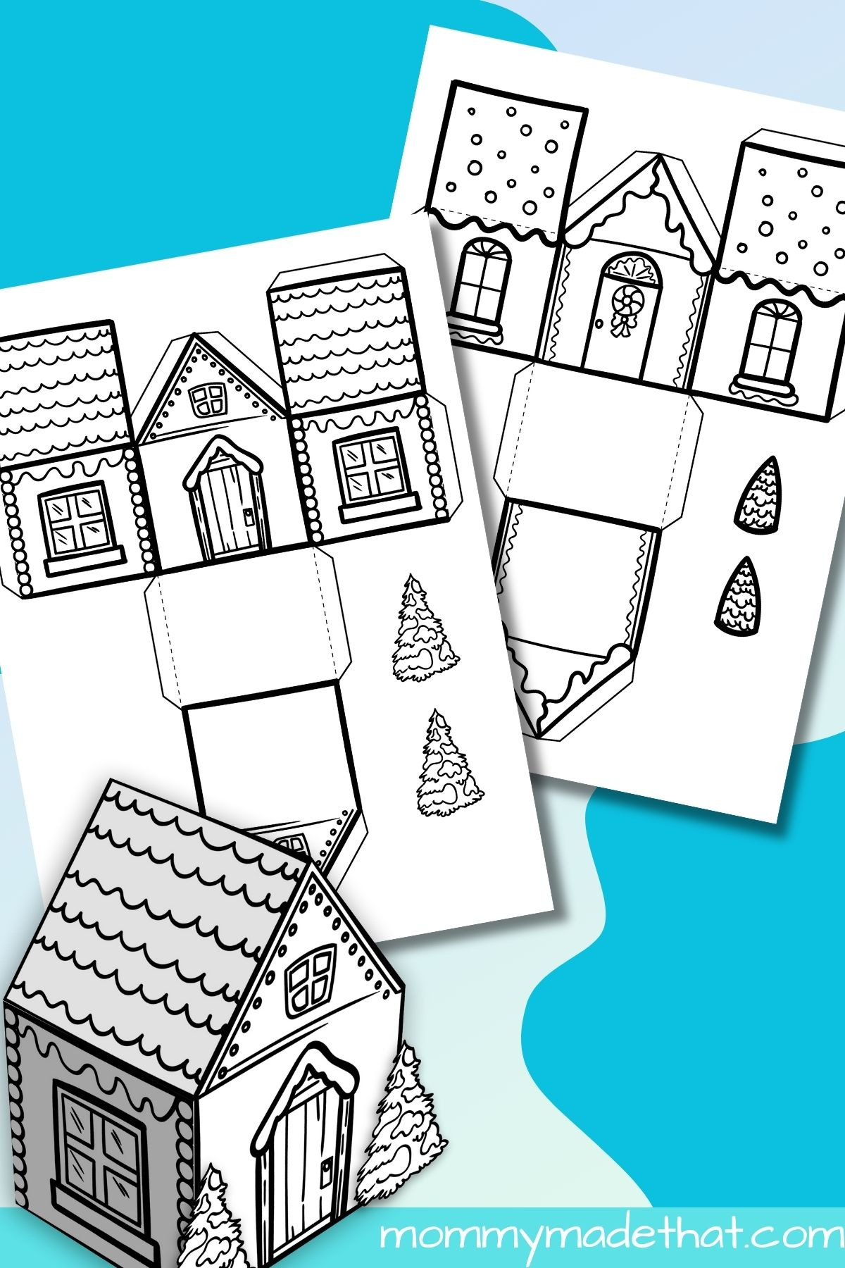 Winter Paper House Templates (Free Printables) with Printable Paper House