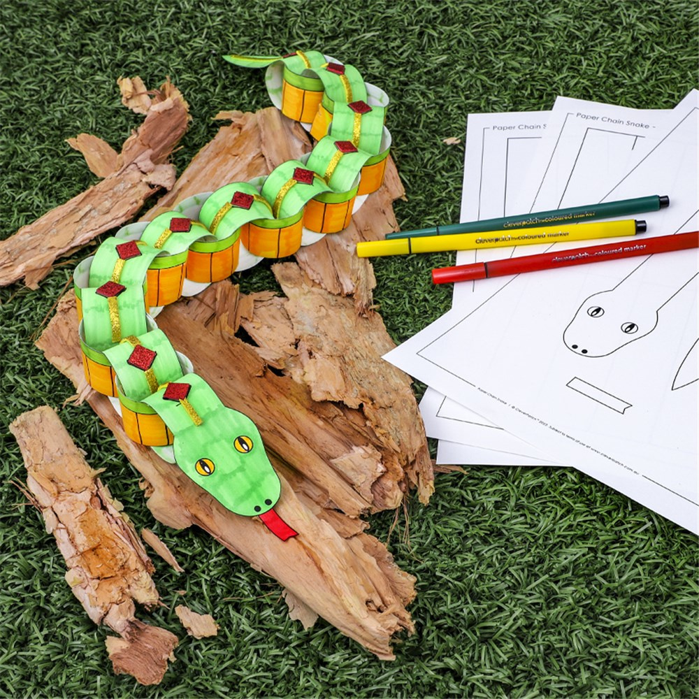 World Snake Day - Paper Chain Snake | Paper &amp;amp; Card - Cleverpatch pertaining to Free Printable Paper Chain Snake Template