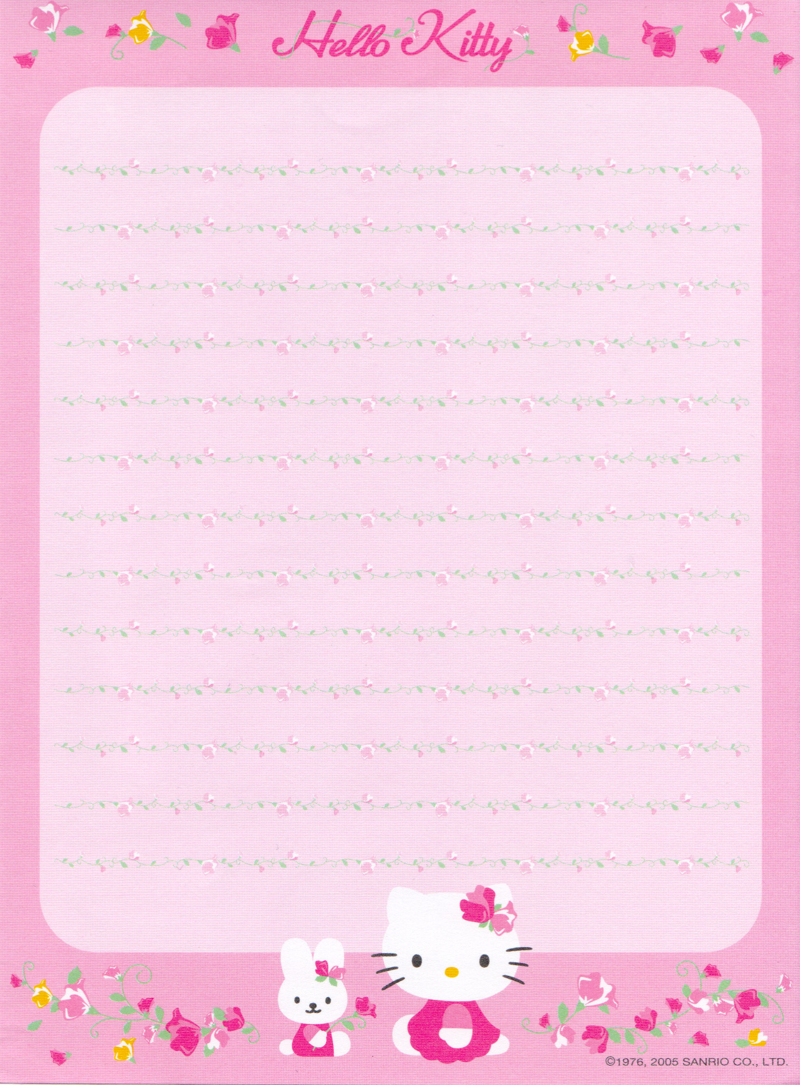 Writing Paper | Cute Kawaii Resources in Printable Paper Hello Kitty