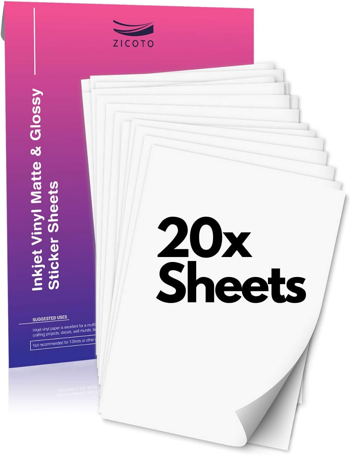 Zicoto 10X Glossy And 10X Matte Waterproof Vinyl Sheets For India intended for Zicoto Premium Printable Vinyl Sticker Paper