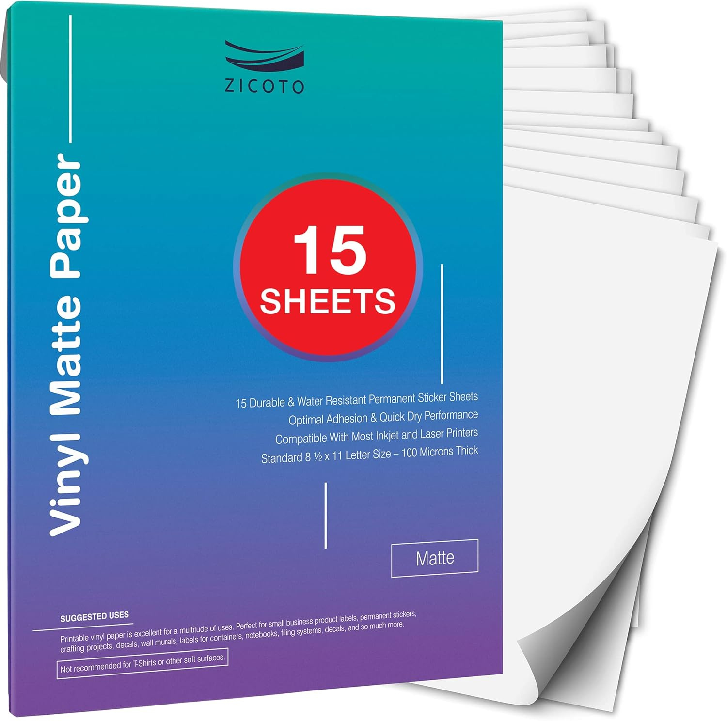Zicoto Waterproof Printable Vinyl Sticker Paper - 15 Matte India throughout Zicoto Premium Printable Vinyl Sticker Paper